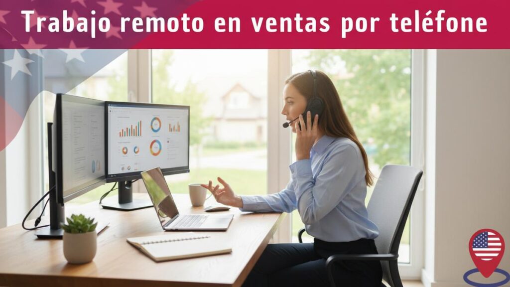 Trabajo remoto en ventas por teléfono
